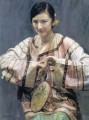 zg053cD172 中国の画家チェン・イーフェイの少女